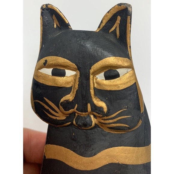 “”SOLD”” Wood Hand Painted Carved Laurel Burch Cat Figurine Single Replacement - Picture 2 of 10